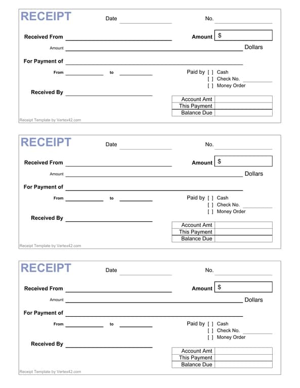 California Cash Receipt Tracker - Vertex42 Template for Balancing Payments