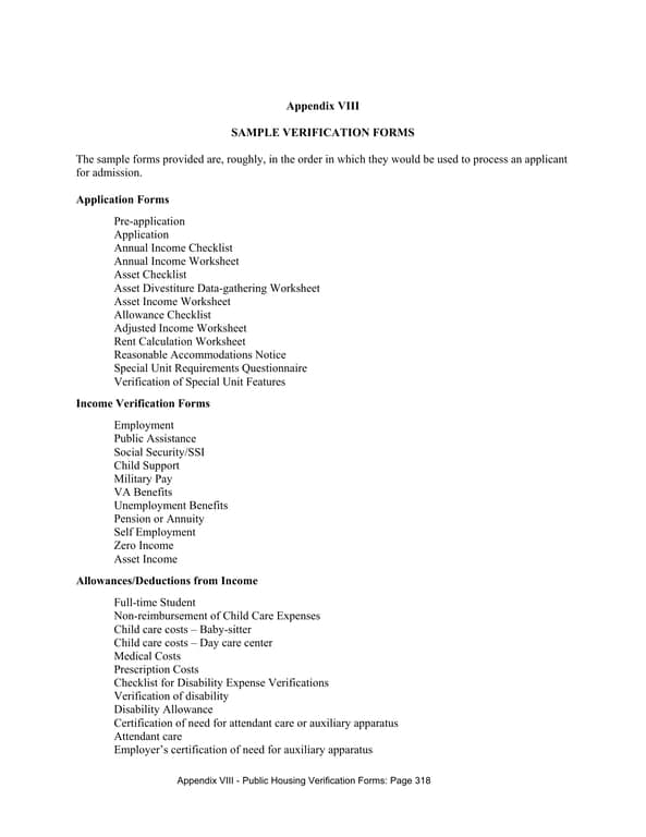 Appendix VIII Public Housing Verification Essentials