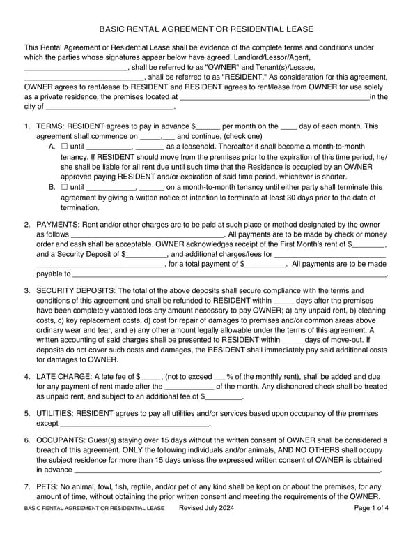 Oklahoma Basic Rental Agreement Overview - Protecting Landlords and Tenants